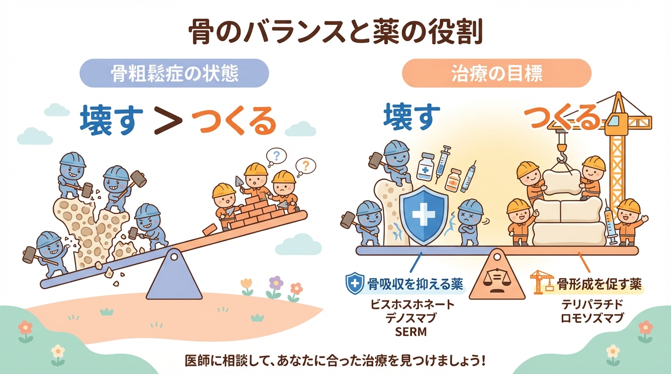 骨のバランス：壊すと作るのシーソー